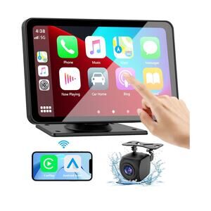 ZEMBUKIL Portable Apple Carplay 7” Touch Screen with Back Up Camera and Mount
